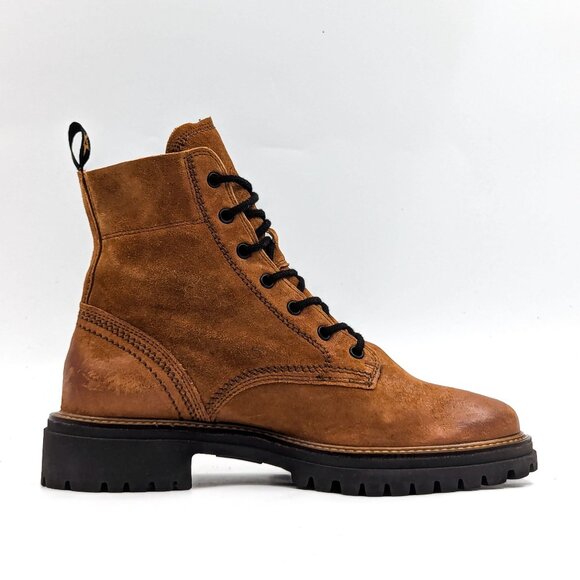 Paul Green Women Brown Leather Lace-up Festival Combat Boots size 7.5US AUS 5 - Picture 9 of 10